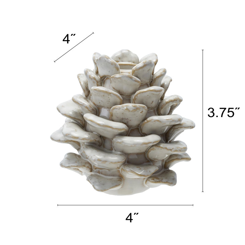 Stoneware Pinecone Shaped Taper Holder, Reactive Glaze