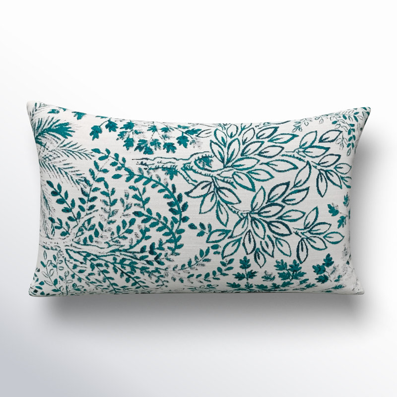 Liza Pillow Cover & Insert Rectangle in Blue/Green/Teal/White