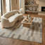 Tapis à motif abstrait beige / brun 8 pi x 11 pi (7 pi 10 po x 10 pi 10 po) Branch Branch Rune, tapis contemporain, à poils moyens et résistant aux taches-1901191547
