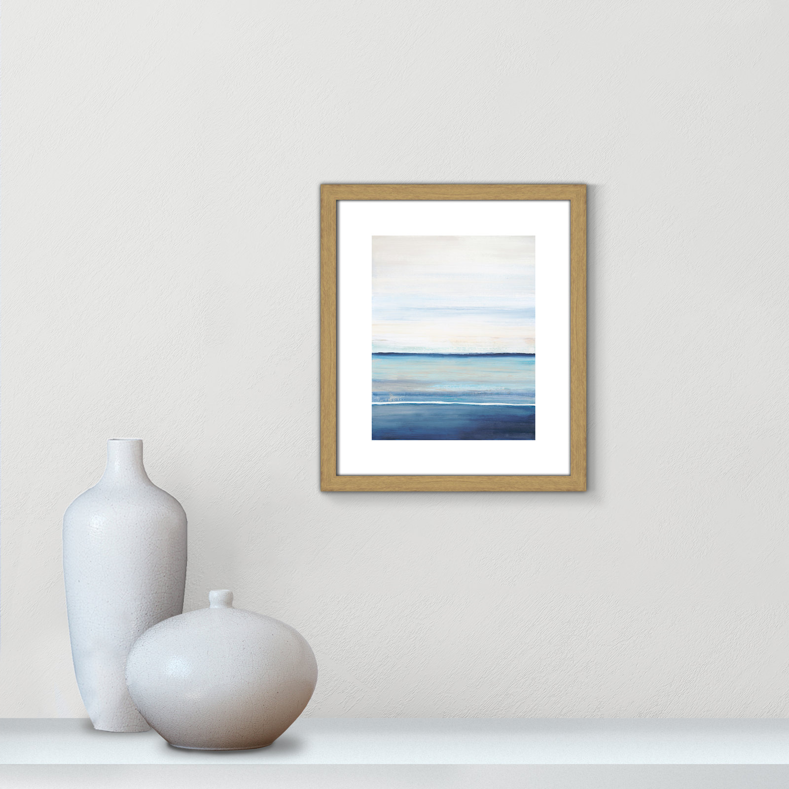 Emmit "Distant Whispers" Print by Filippo Ioco, 15" H x 13" W x 0.75" D, Beige Wood Framed Paper