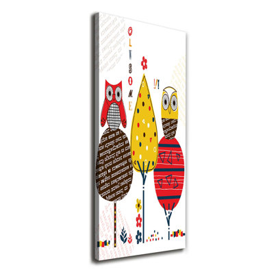 Owls On The Trees - Wrapped Canvas Print