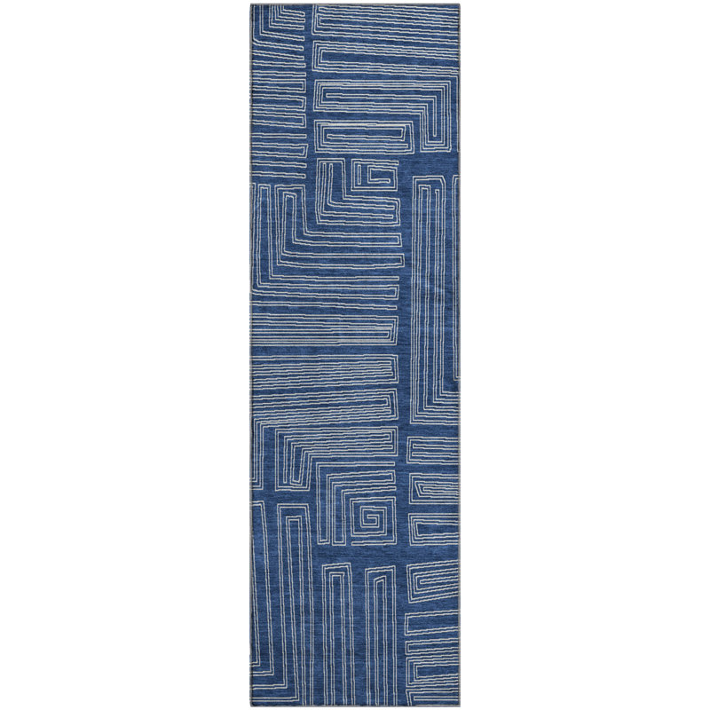 Tapis géométrique Premium lavable à la machine Harrietstown AMF1045, Tapis de couloir 2 pi 3 po x 7 pi 6 po