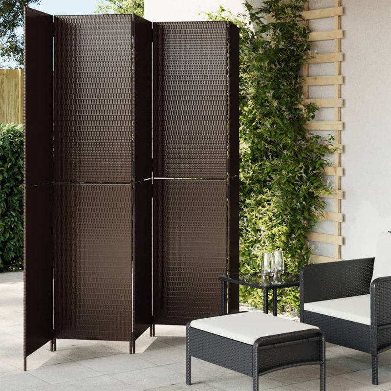 Michihiko 245cm W x 200cm H 5 - Panel Folding Room Divider