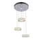 Lustre en acier inoxydable à DEL Rukhsona avec détails en cristal transparent