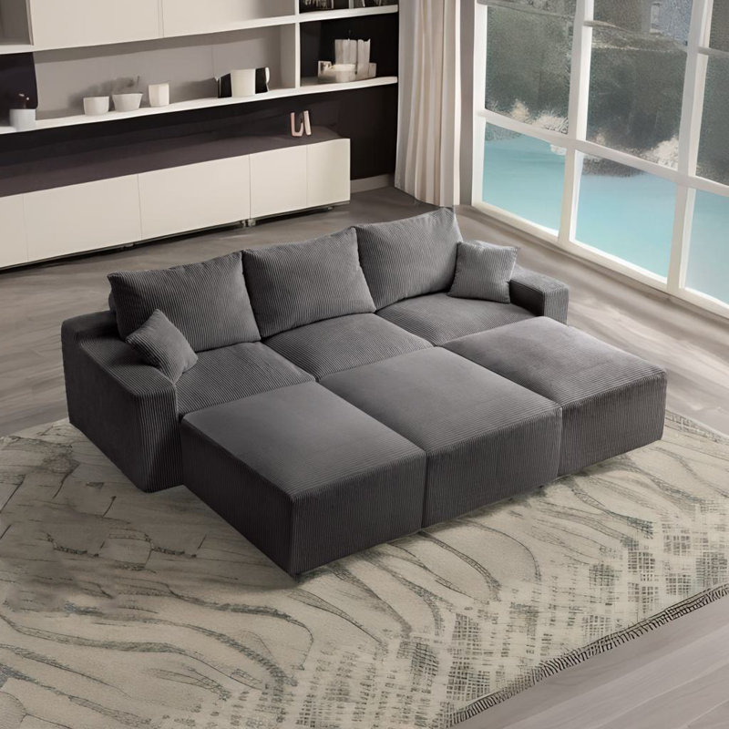 Canapé modulaire en L, Gris