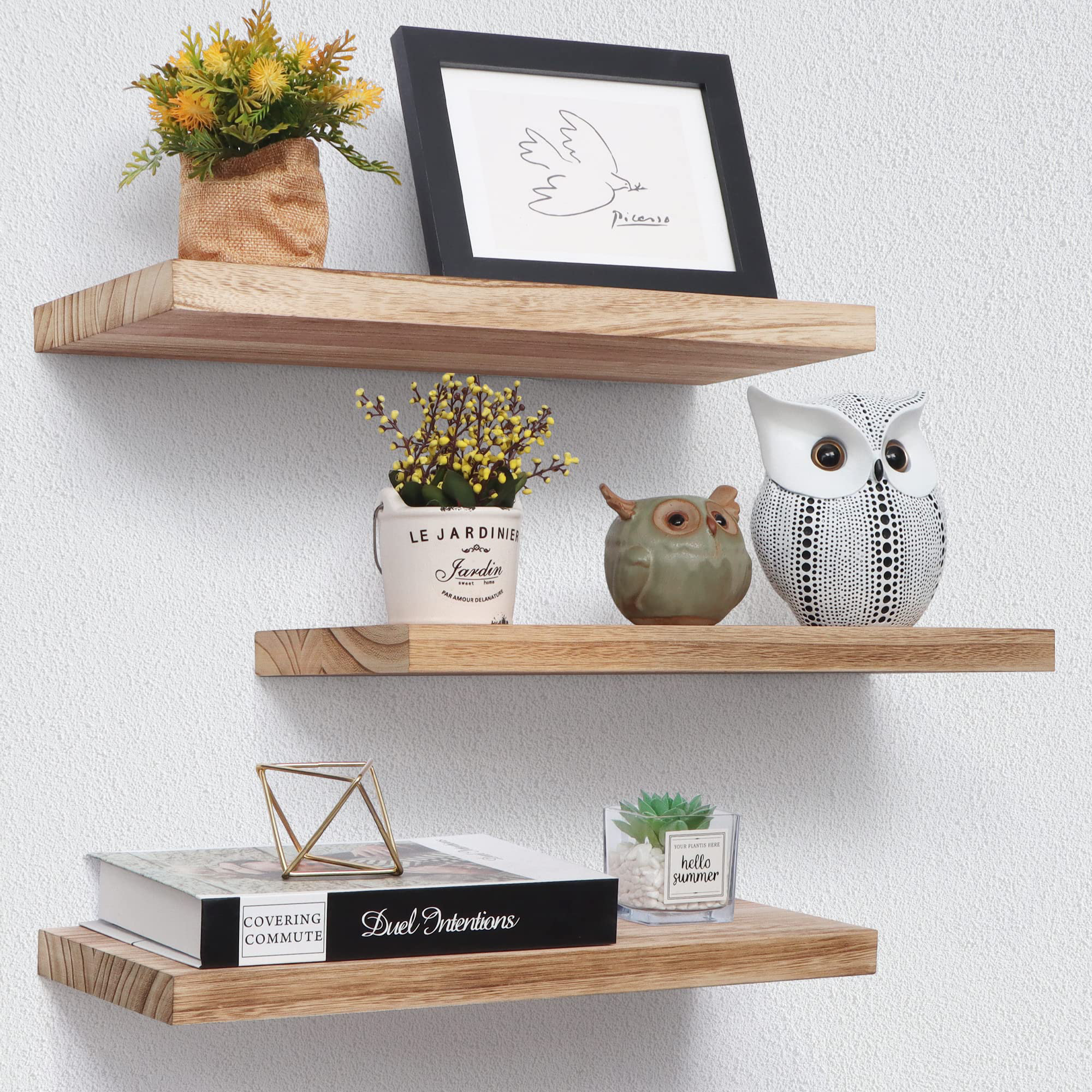 Latitude Run® 3 Piece Paulownia Floating Shelf | Wayfair