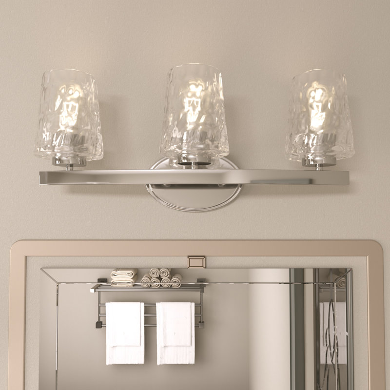 Luminaire de salle de bain à 3 lumières en acier à intensité variable Saratoga, certifié UL, Chrome