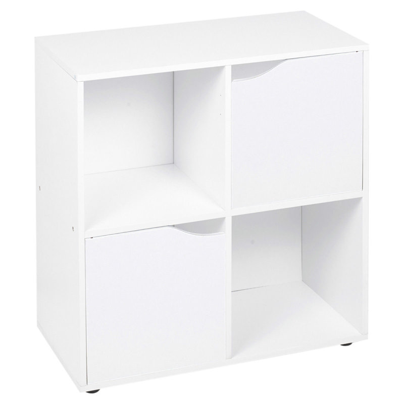 Swarna 61cm H x 60cm W Standard Bookcase, White/White