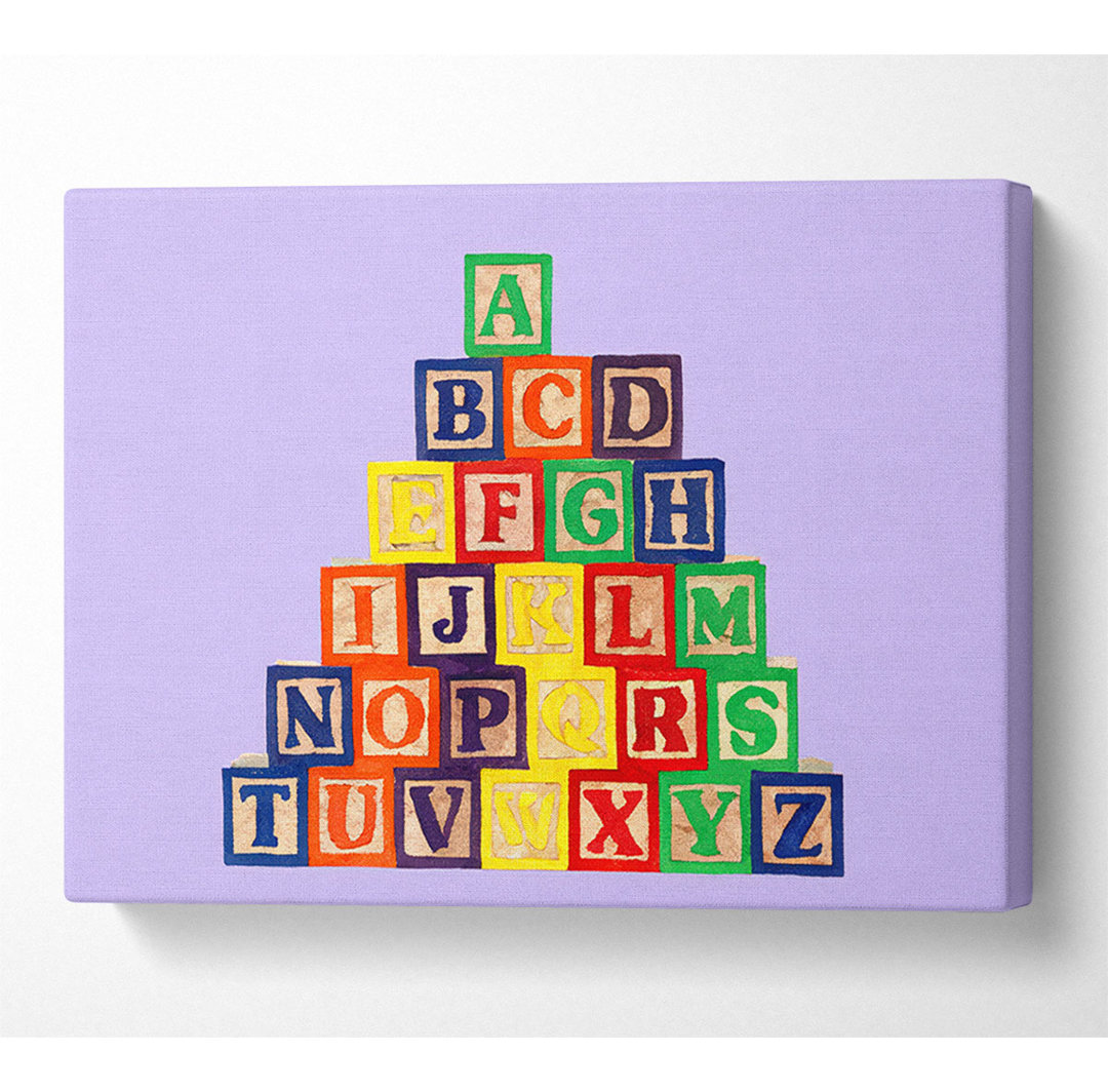 Alphabet Blocks Lilac - Kunstdrucke auf Leinwand - Wrapped Canvas