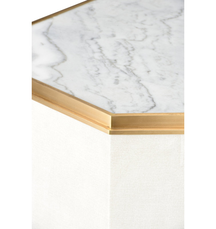Marble End Table, White