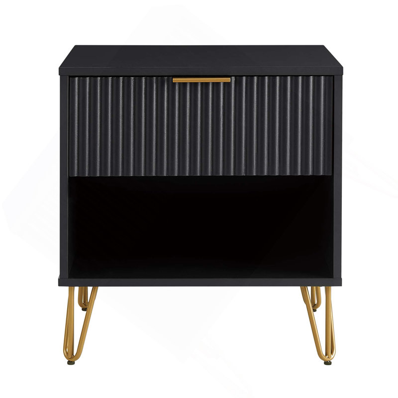 Table de chevet en noir, Noir