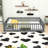 Floor Bed With Guardrails, Door And Sturdy Slats-12497807-12497812