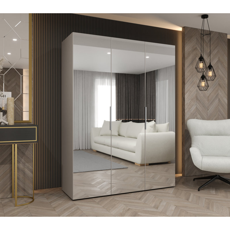 Manufactured Wood Wardrobe, cashmere + handles: cashmere