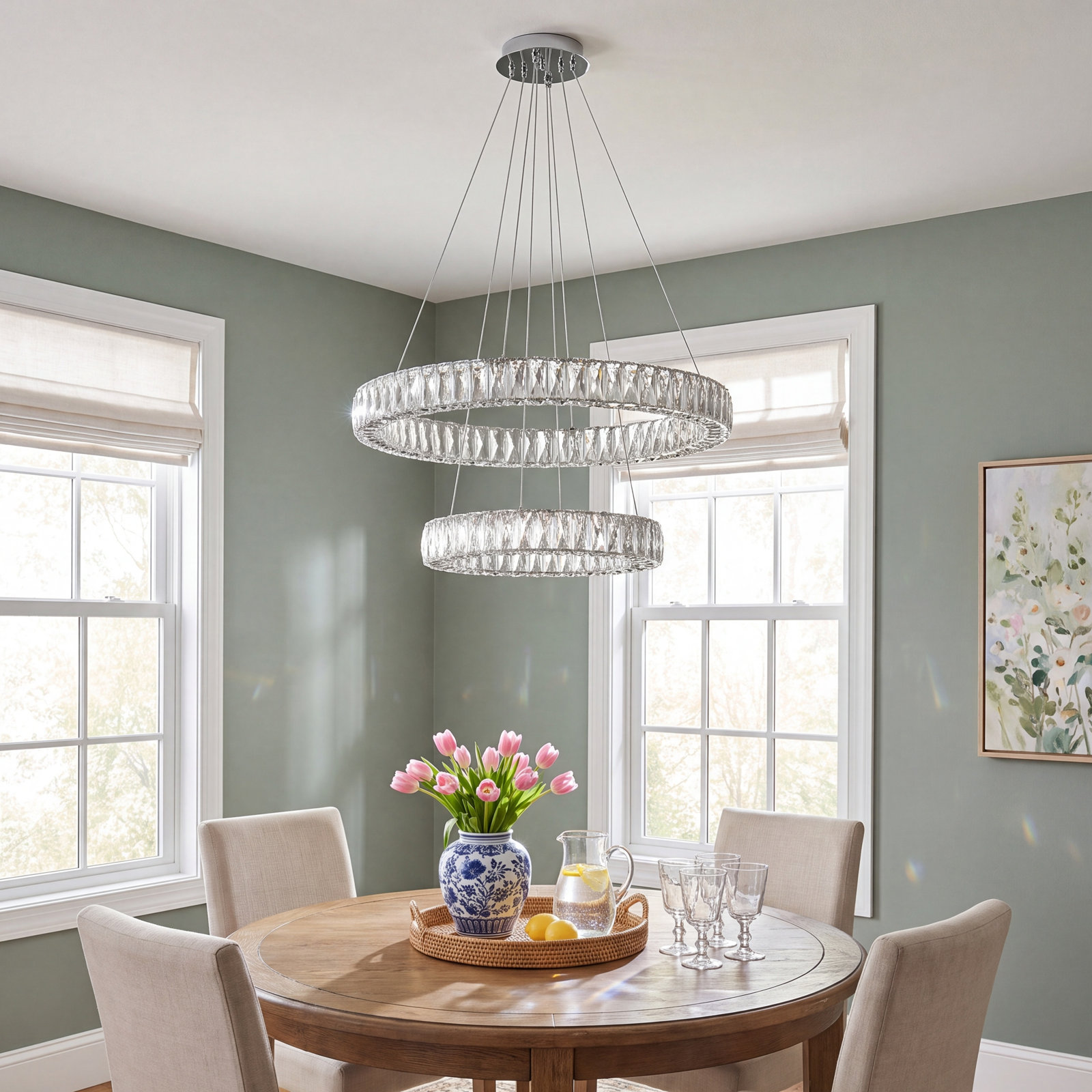 Adela Single - Light Dimmable Tiered Chandelier