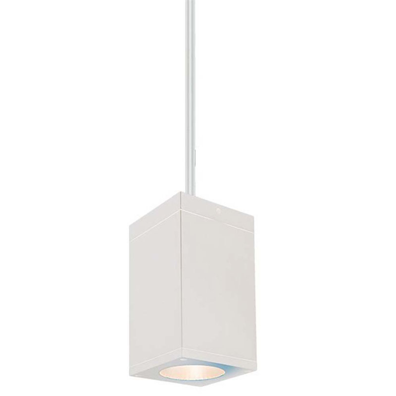 Cube 1 - Light LED Outdoor Pendant, 2700K 85 CRI, White, Flood Beam - 33 Degrees