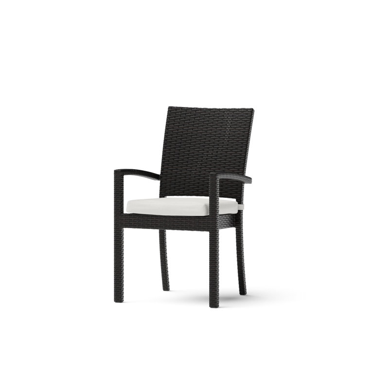8 Piece Sunbrella Outdoor Patio Dining Chairs, Brown, White