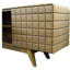 Console carrée en bois naturel