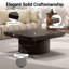 Table basse 34,6 po carrée avec dessus de parquet et base cylindrique-288737105