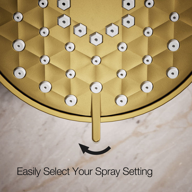 Flood Fixed Shower Head, Vibrant Brushed Moderne Brass, 2.5 GPM