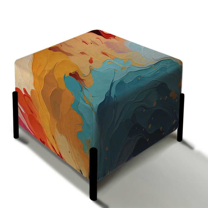 Artistique aux couleurs pastel, expression abstraite - repose-pieds carré abstrait