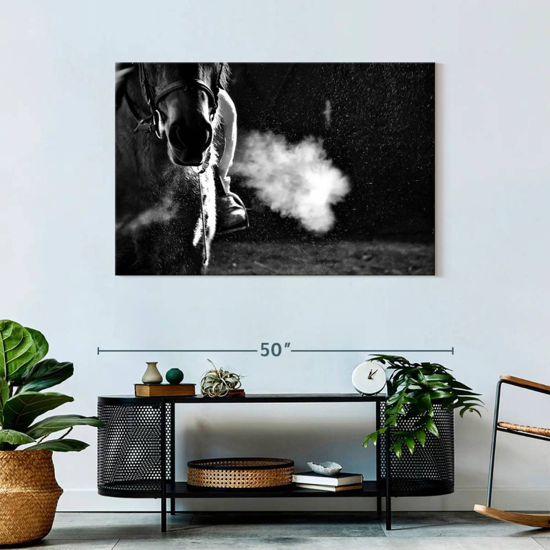 Mehar Horseback Riding BW, 30" H x 45" W