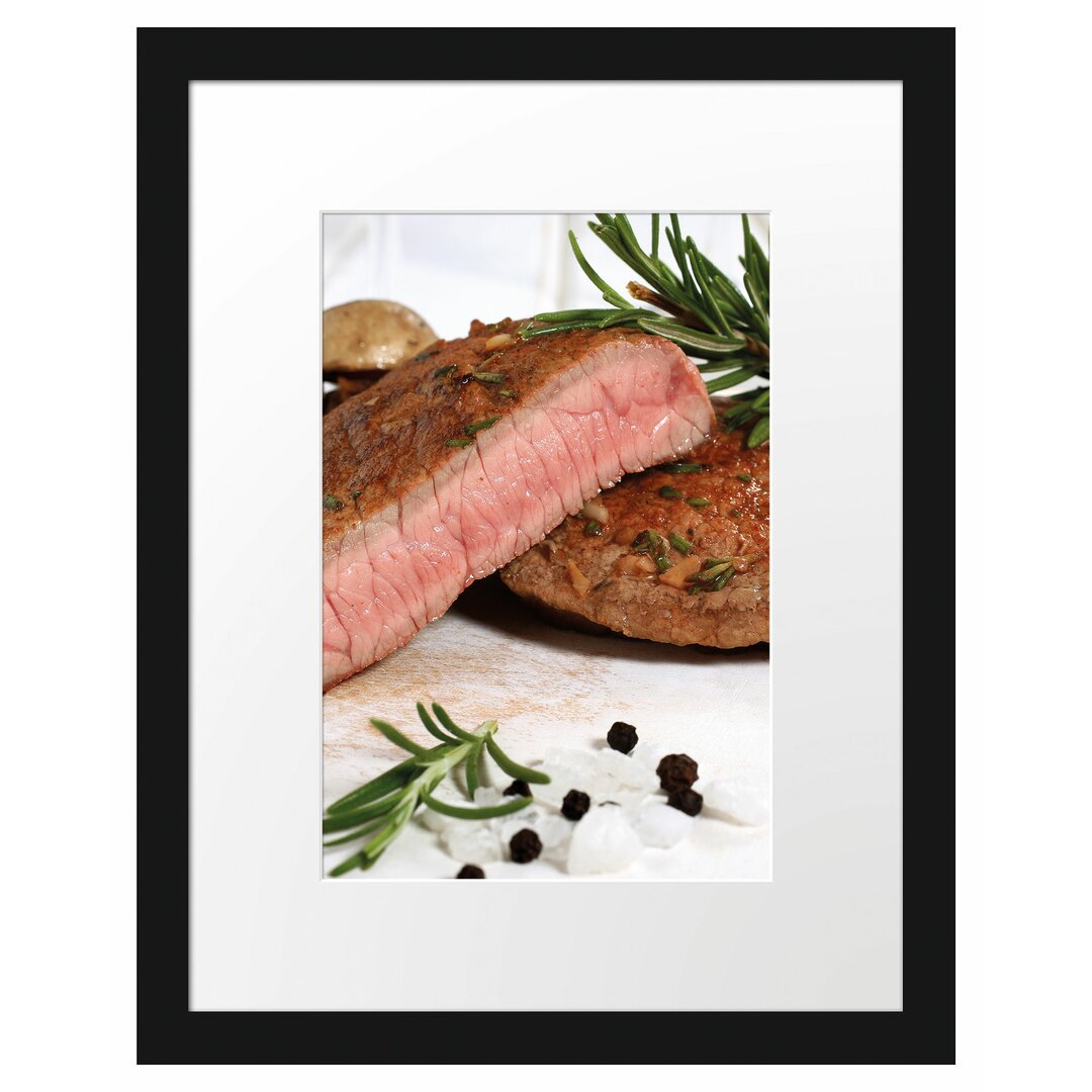 Gerahmtes Poster Saftiges Steak Medium