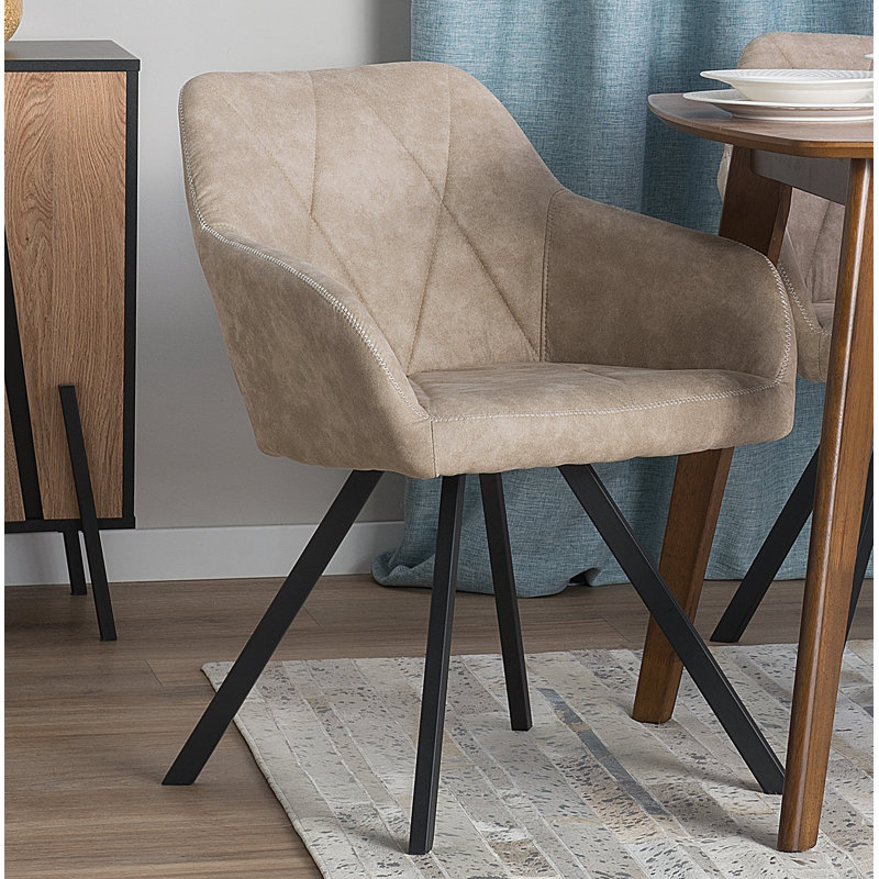Ebeling 40cm H Polyester Blend Upholstered Side Chair, Beige