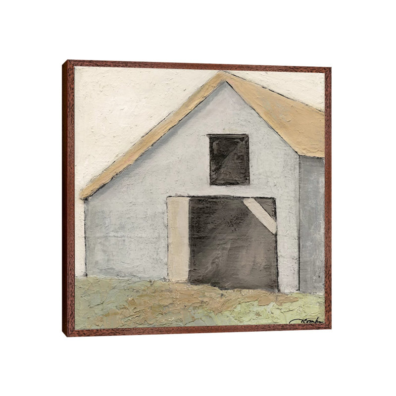 On The Farm IV by Joyce Combs - Painting on Canvas, Classic Brown Wood Framed, 66.04 cm H x 66.04 cm W