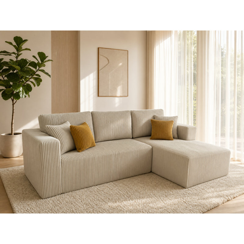 Canapé modulaire Fogshire, Orienté à droite, Beige
