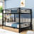 2 Drawers Metal Full Over Full Bunk Bed With Guardrails And Ladder, Convertible To 2 Beds