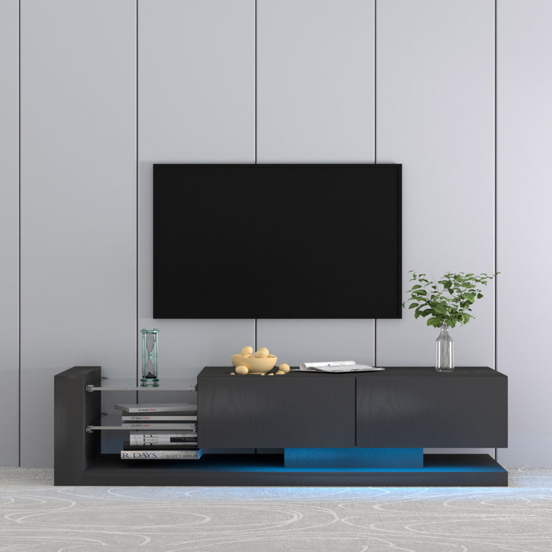 Full RGB Colour 31 Modes Changing Lights Remote RGB LED TV Stand, Black