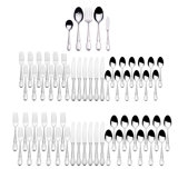 Mikasa Marseille 65 Piece Flatware Set With Serving Utensils, Service For 12, 18/10 Stainless Steel