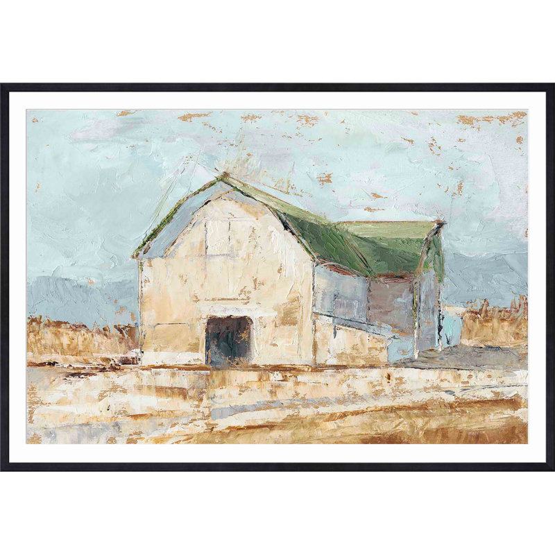 " Whitewashed Barn IV " by Ethan Harper Painting Print, Black, 20"H x 20"W