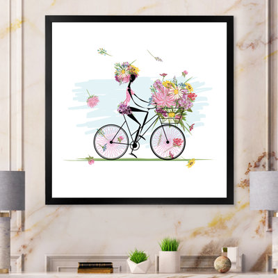 " Floral Bike Illustration " Painting Print