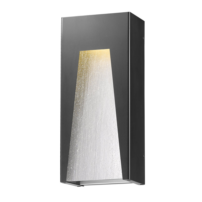 Luminaire à cloison d'extérieur à DEL Robstown, Argent, bronze, Transparent granuleux