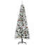 Arbre de Noël artificiel enneigé 6 pi avec 600 branches de pin réalistes, pommes de pin, baies rouges, ouverture automatique, vert