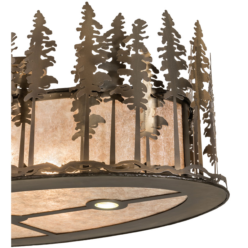 Rustic Lodge 6 - Light Semi Flush Mount