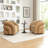 Coyle Artificial Leather Swivel Barrel Chair-350419113