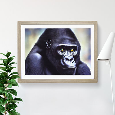 Face of a Gorilla 1 Piece Single Picture Frame Painting
