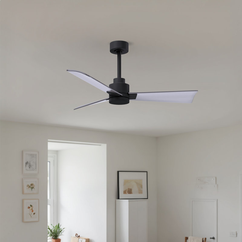 Ventilateur de plafond Alessandra 42, Nickel brossé, Noir mat