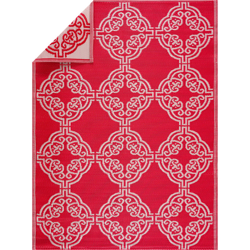 Tapis extérieur réversible 100% plastique recyclé Balazs, Rectangle 6 pi x 9 pi