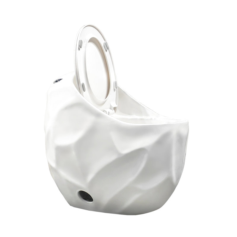 Toilette simple à chasse d'eau brillante 1,28 en forme d'œuf - Design unique, médiocre, siège à dégagement rapide, fonction, porcelaine sans soudure, eau, hauteur standard ergonomique pratique et esthétique