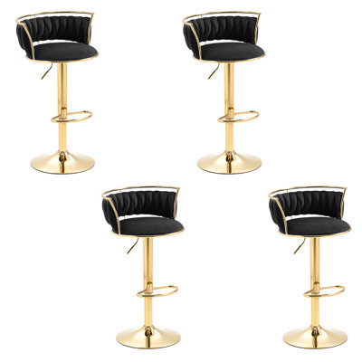Christal Swivel Adjustable Height Bar Stool by Everly Quinn