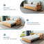 Canapé-lit convertible de 59 po avec rangement, canapé-lit modulaire à coussin souple gris avec méridienne réversible, canapé en bois massif de couleur bûche 3-en-1 pour salon, appartement, chambre à coucher, bureau