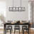 5 - Light Black Industrial Linear Chandelier, Geometric Open Frame Kitchen Island Chandelier