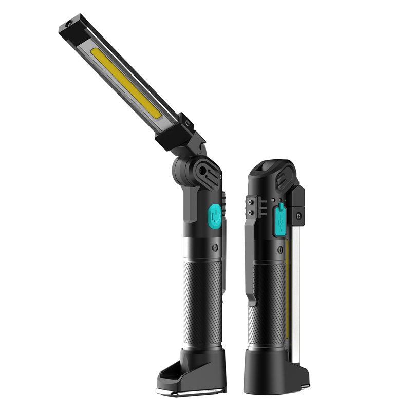 Rechargeable LED Work Light, Rotating And Folding Torch, Battery Powered With Magnetic Base, 5 Mode COB Flashlight