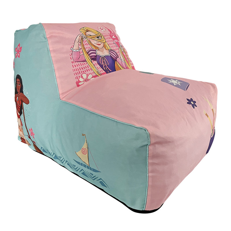 Disney Princess L Shaped Pink/Blue Beanbag