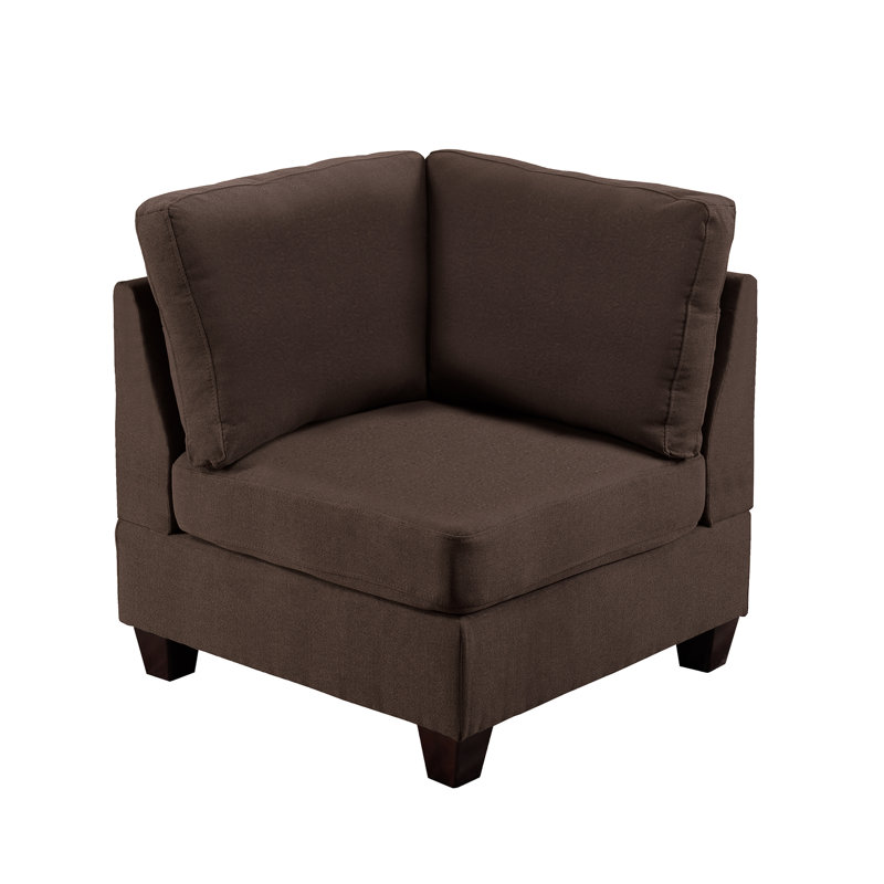 Café noir modulaire - 3 pièces, siège en tissu d'aspect lin avec structure en bois robuste, mobilier et fabrication 3 pièces