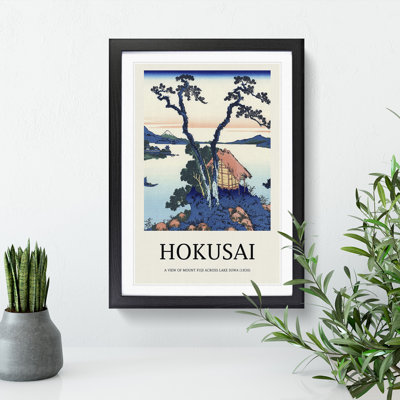 A View of Mount Fuji Across Lake Suwa by Katsushika Hokusai - Picture Frame Painting