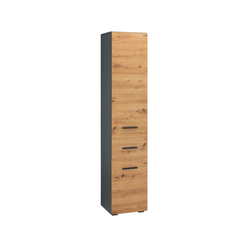 Brygida Linen Cabinet, Anthracite/Oak